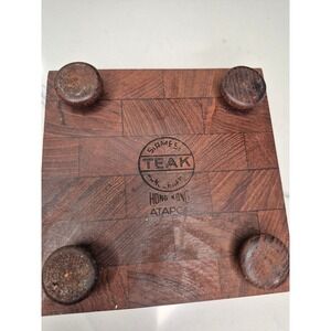 Vintage Siamese Teak Wood Base ATAPCO Hong Kong Hand Crafted Parquet Stand MCM